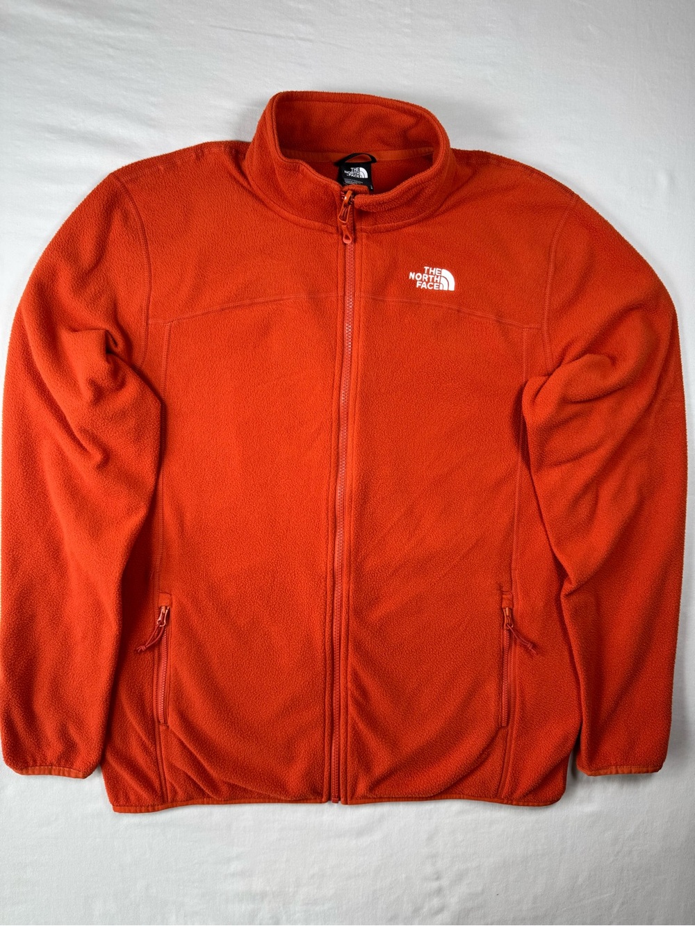 The North Face Orange Full Zip Fleece Jacket‎ Men’s Large